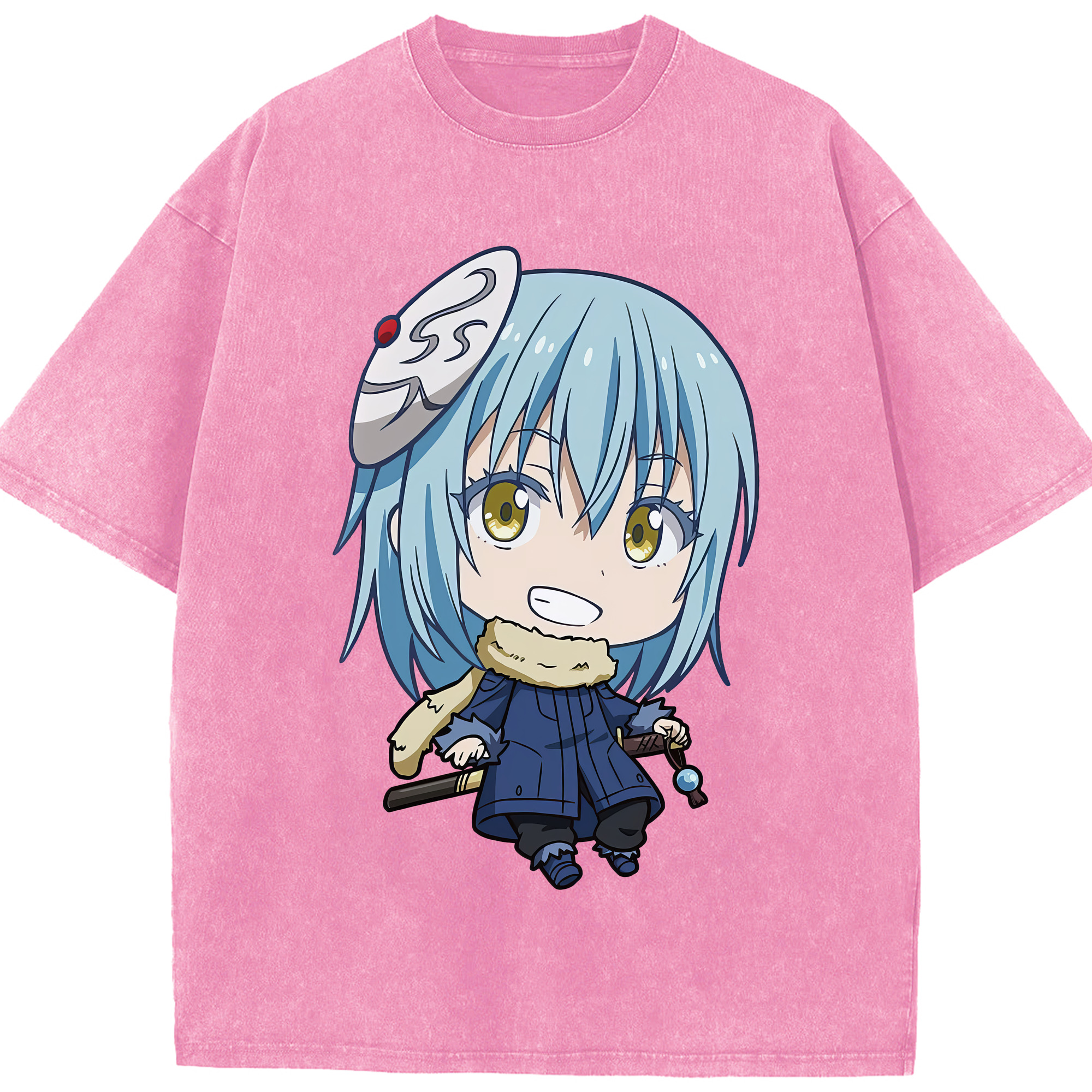 （画像用） 転スラ Regarding Reincarnated to Slime 綿100% ヴィンテージ風 半袖Tシャツ（フロントプリント）